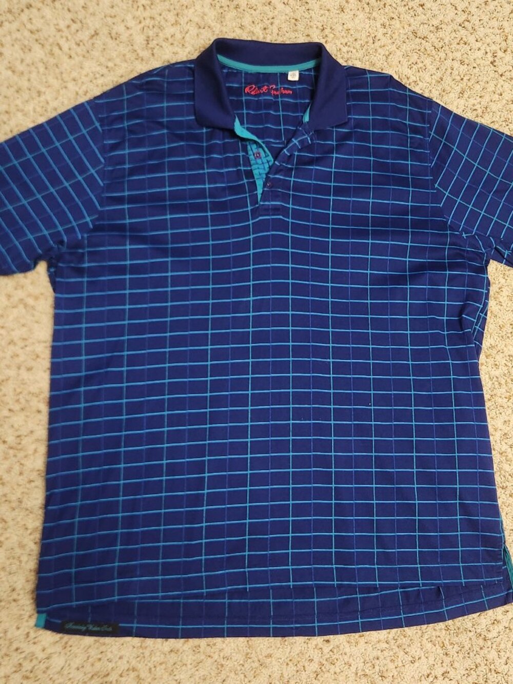 Robert Graham polo 4XL men's blue check cotton shirt